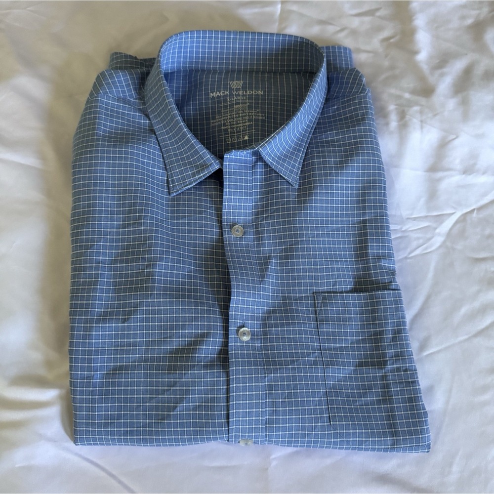 NWOT Men's Mack Weldon AIRFLEX Shirt Blue Size XL